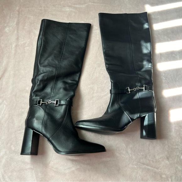 Massimo Dutti Leather High-Heel Boots - Picture 7 of 13